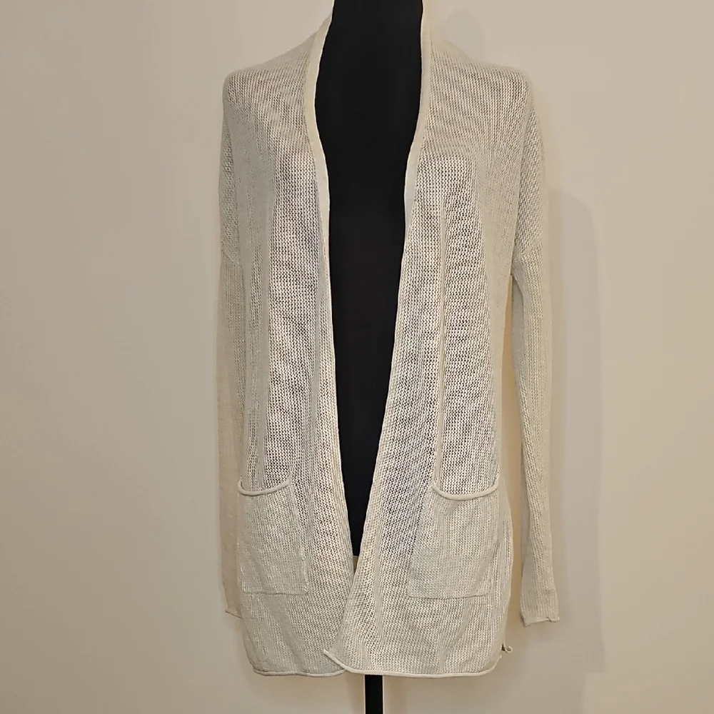 Lolë Light Weight And Light Greige Open-Front Women's Cardigan - Picture 1 of 10